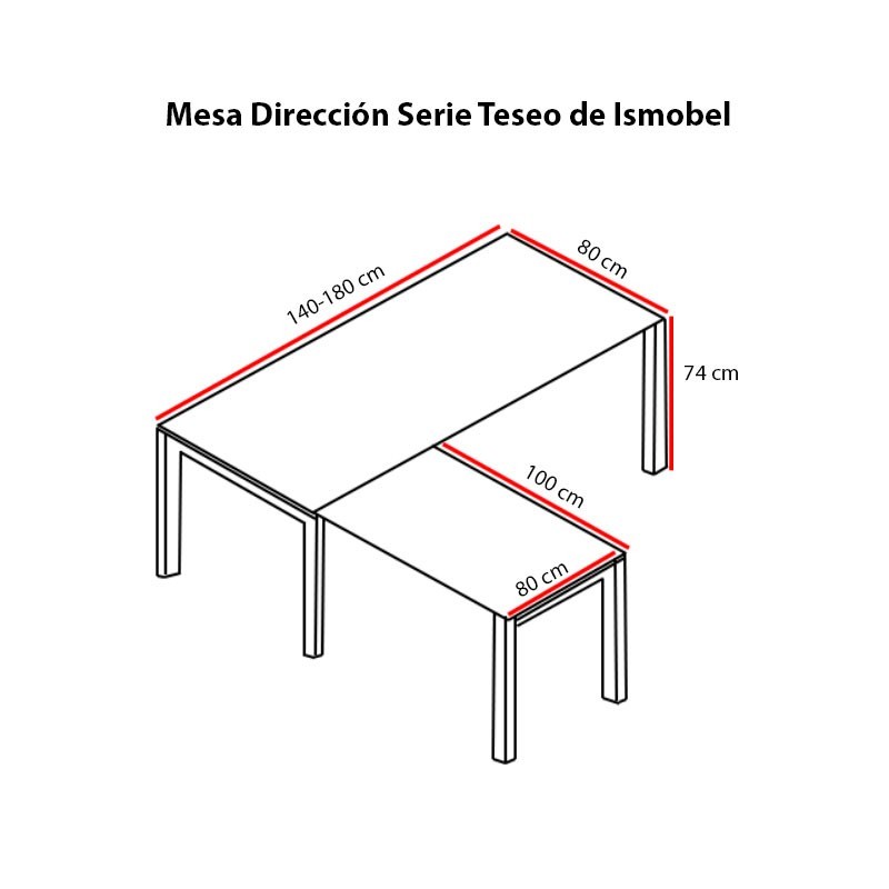 ▷ Mesa con Ala de Cristal Teseo de Ismobel - Montiel