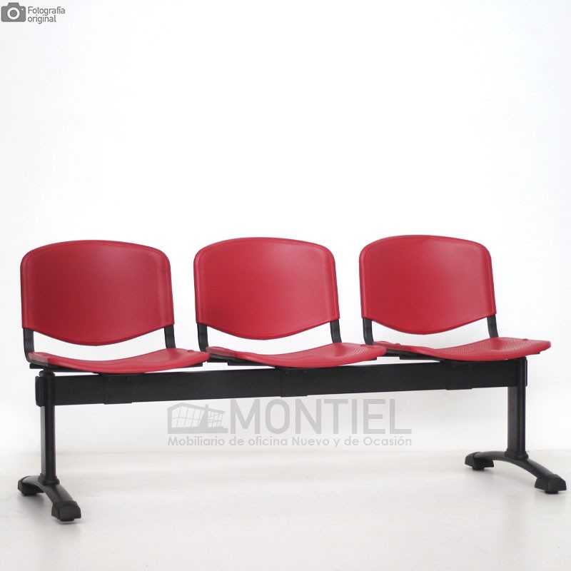 Bancada LEO 3 Plazas Polipropileno de Kunna - Oficinas Montiel