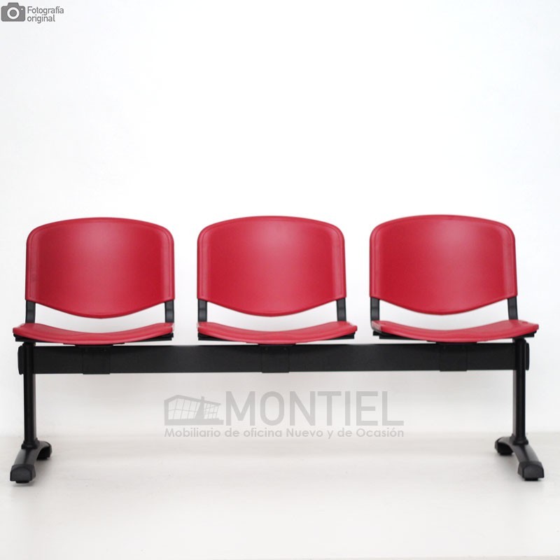 Bancada LEO 3 Plazas Polipropileno de Kunna - Oficinas Montiel