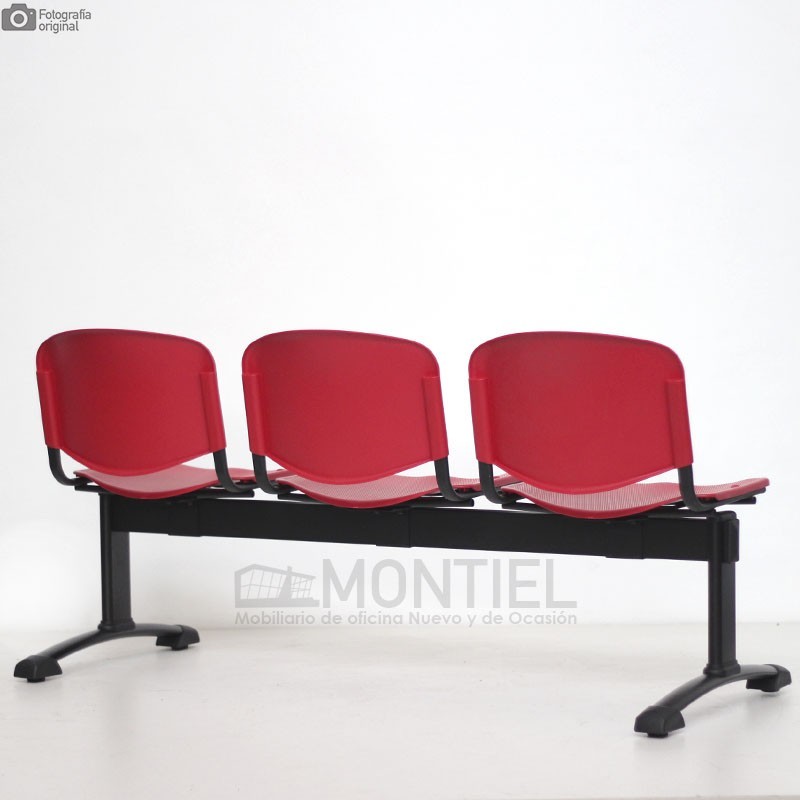 Bancada LEO 3 Plazas Polipropileno de Kunna - Oficinas Montiel