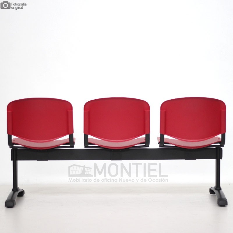 Bancada LEO 3 Plazas Polipropileno de Kunna - Oficinas Montiel