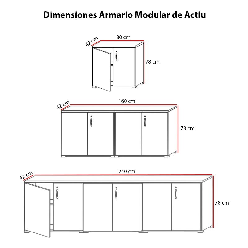 ▷ Armario Modular con Llave y Puertas Abatibles de Actiu | Montiel