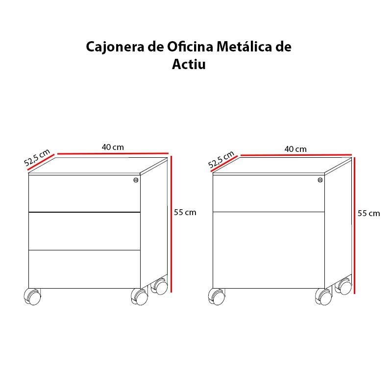 ▷ Cajonera de Oficina Metálica con Llave de Actiu | Oficinas Montiel