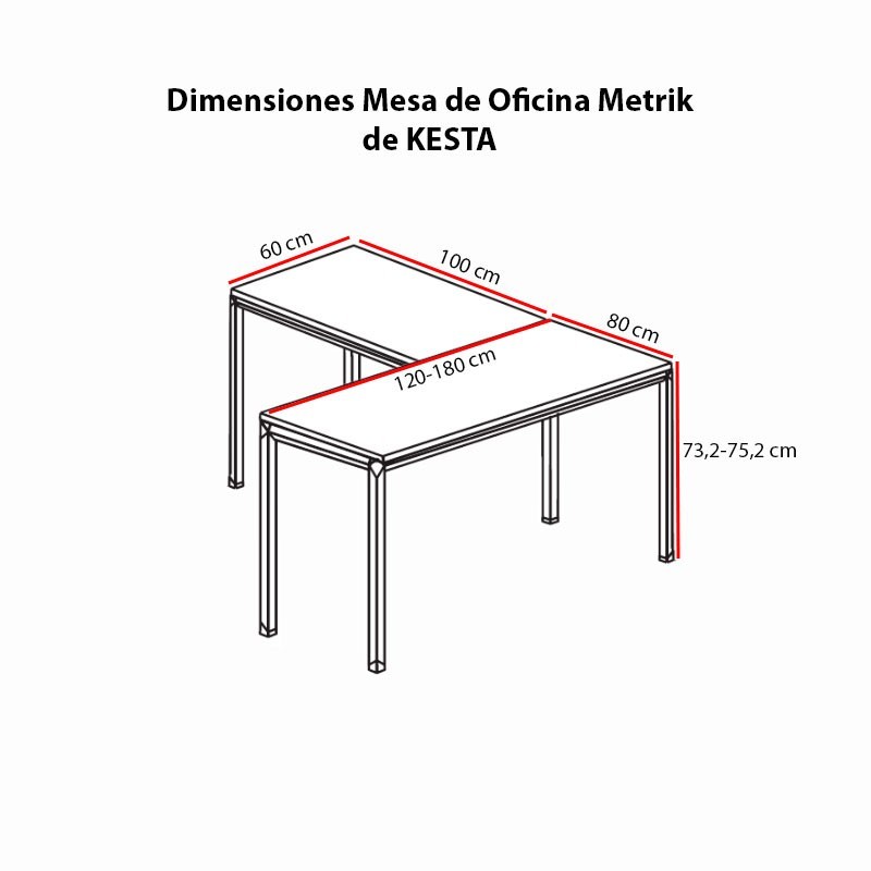 ▷ Mesa Oficina Faldón Metálico Metrik de KESTA - Montiel