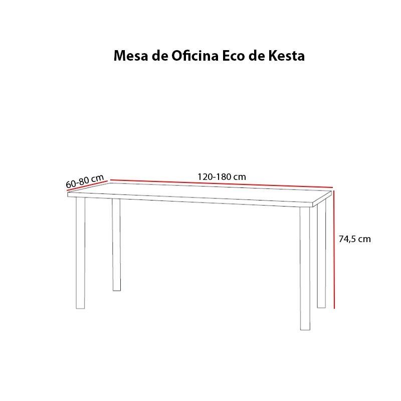 Dimensiones Mesa de Oficina Eco de Kesta