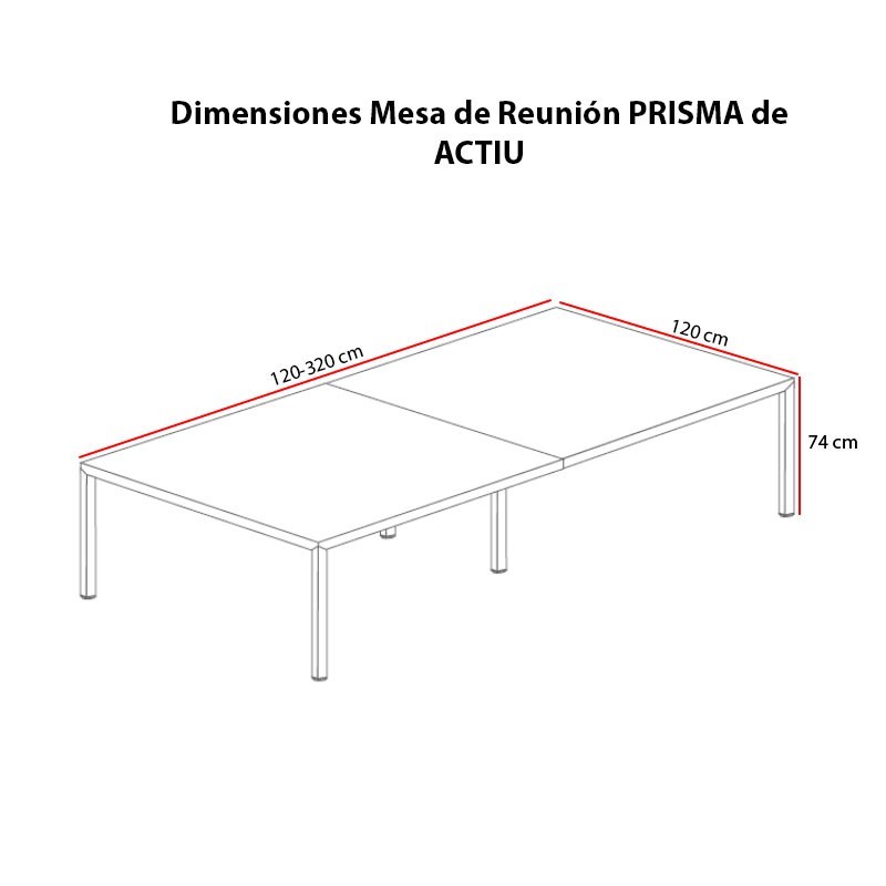 ▷ Mesa de Reuniones Rectangular PRISMA de ACTIU - Montiel