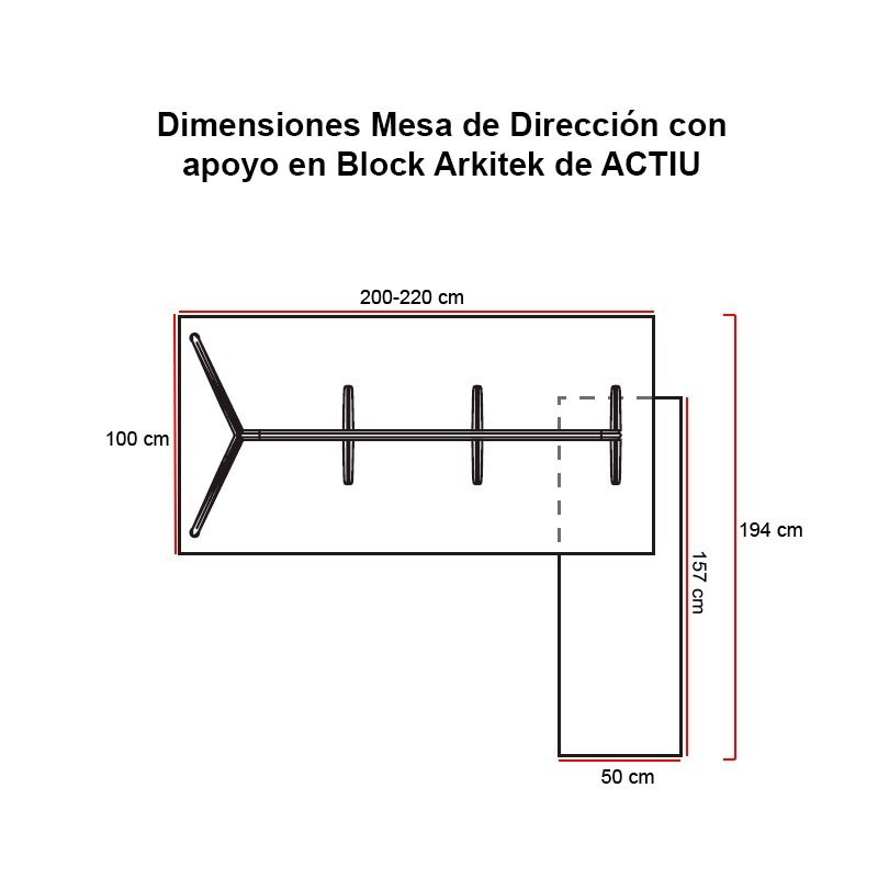 Mesa de Dirección con apoyo en Block ARKITEK | Montiel