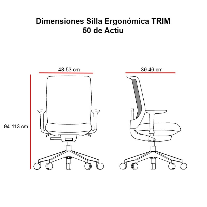 Silla Ergonómomica de Oficina Trim 50 de Actiu - Montiel