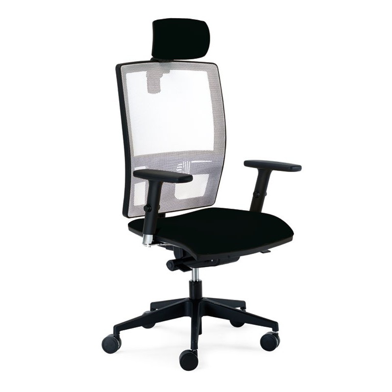Silla Passion respaldo blanco con cabezal negro