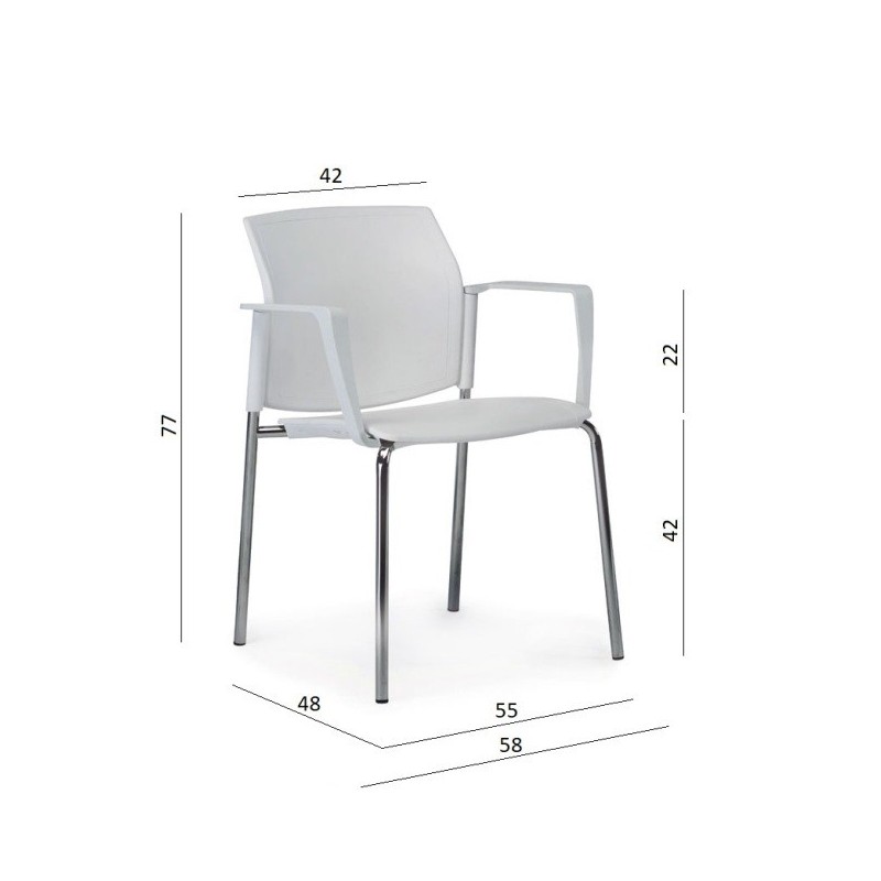 Dimensiones Silla de Visitantes LOGAN Con Brazos de Luyando