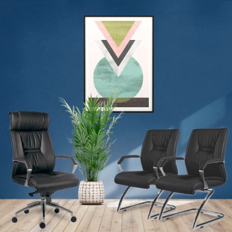 Pack Sillón Dirección+2 Sillas Confidentes de Herpesa - Montiel