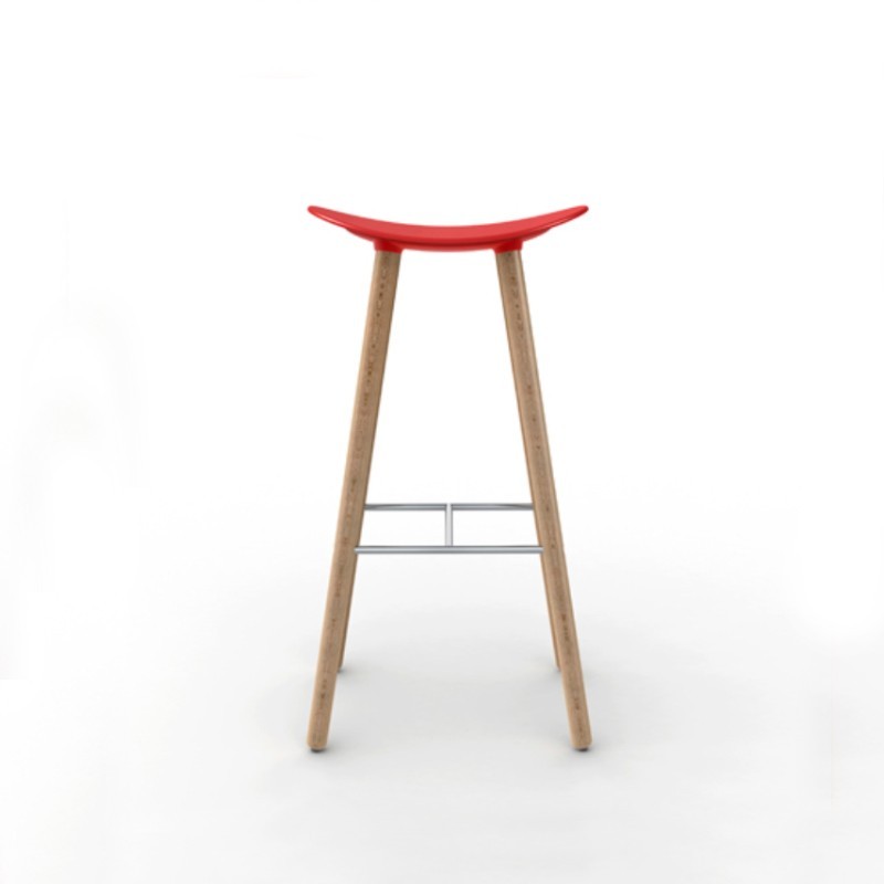 Taburete Coma Wood Rojo de ENEA