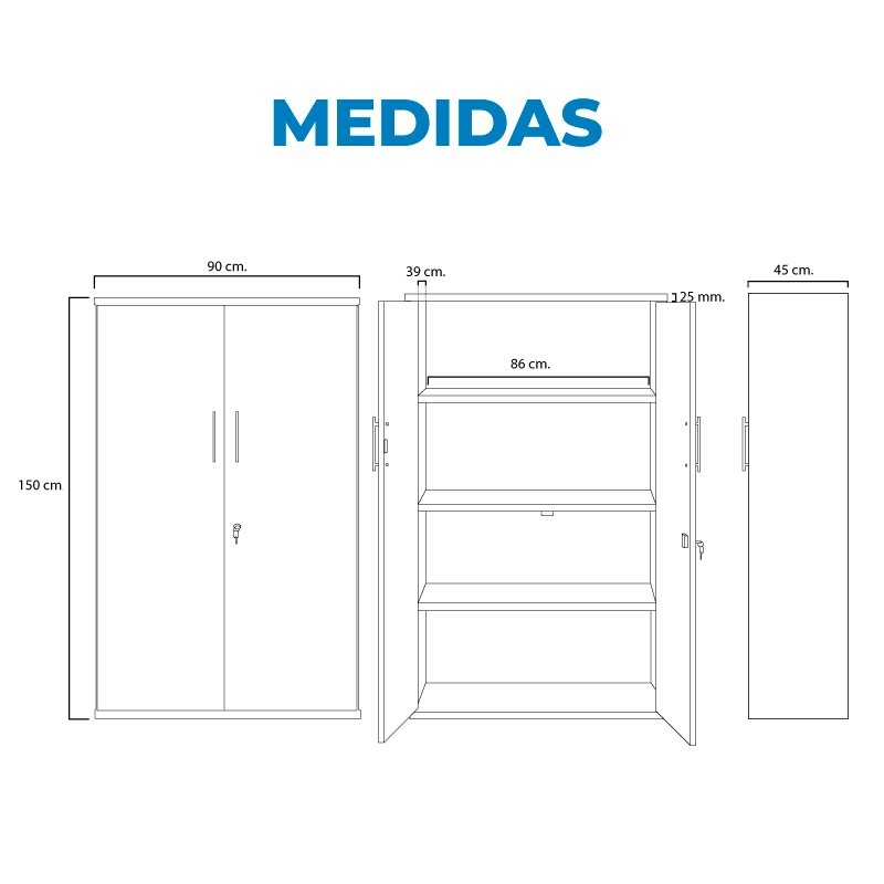 ▷ Armario Medio con Llave de Kunna - Oficinas Montiel