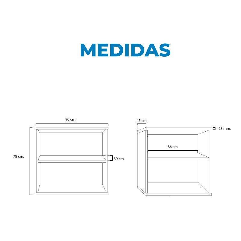 ▷ Estantería Baja de Oficina de Kunna - Muebles Montiel