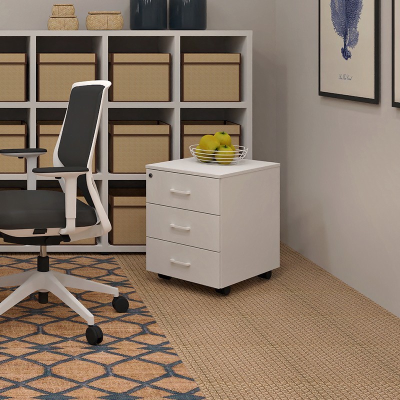 Cajonera Blanca en estancia de Estilo Mediterráneo