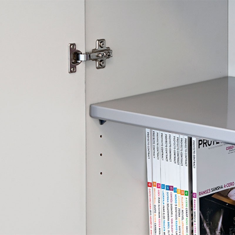 Detalle estantería en color aluminizado