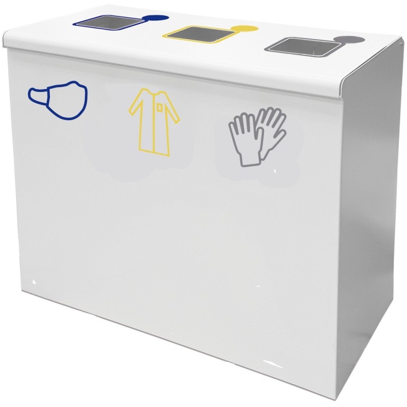 ▷ Contenedor de Reciclaje de 3 residuos 6055 - Oficinas Montiel