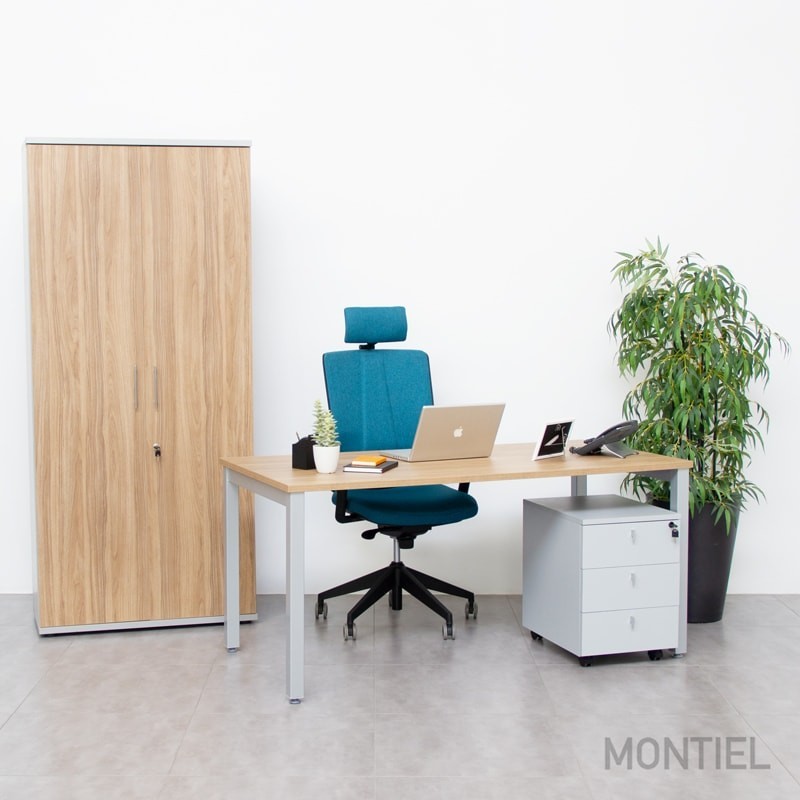 Armario Blanco con Llave y Puertas Bajas de Kunna - Montiel