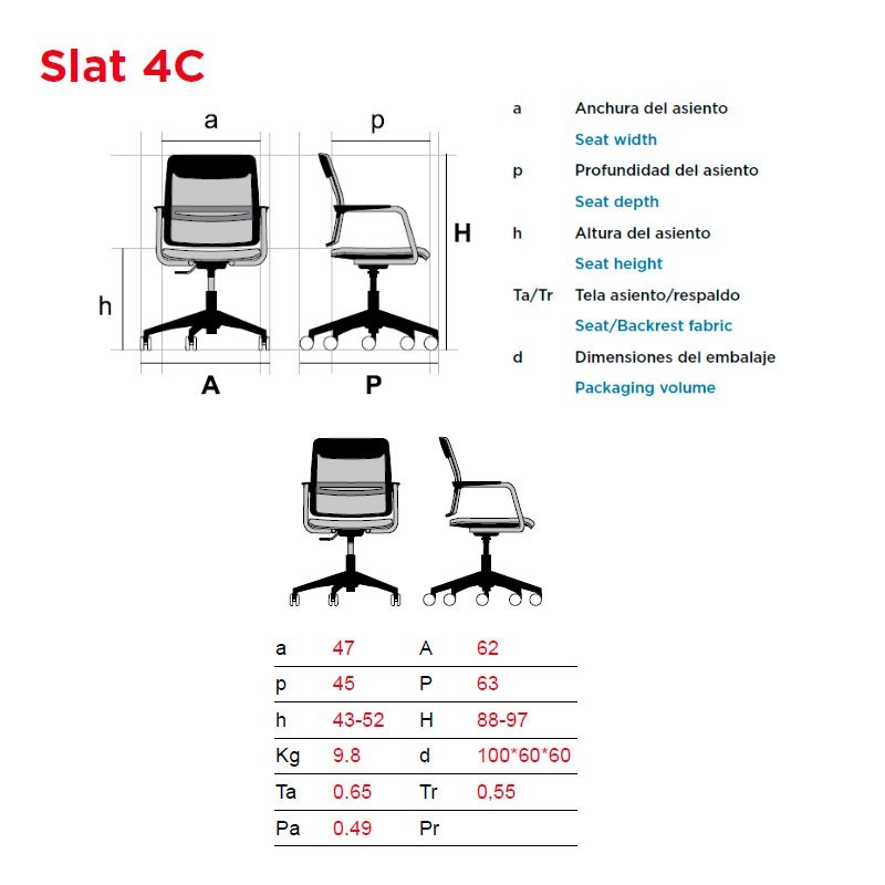 ▷ Silla Giratoria Slat 4C de Dynamobel - Montiel