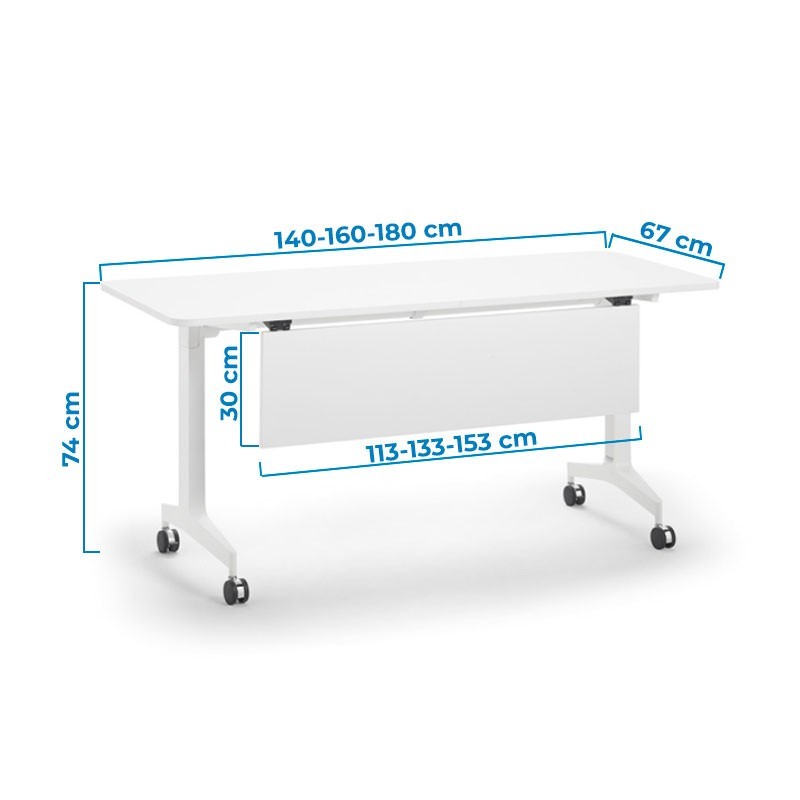 Dimensiones Mesa de Formación Plegable Travel de Forma 5