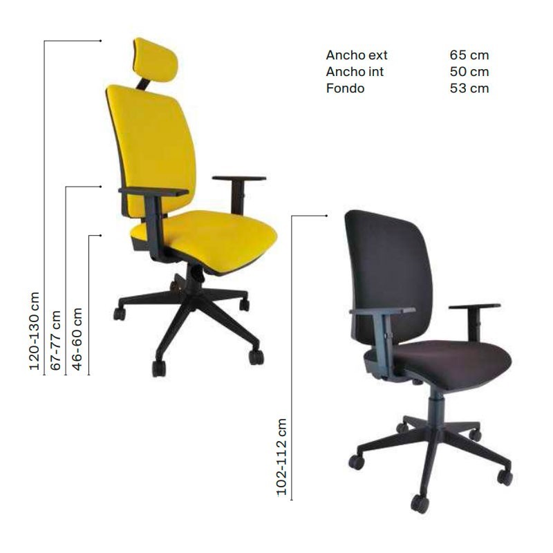 Dimensiones Silla Ergonómica Signo de Vincolo