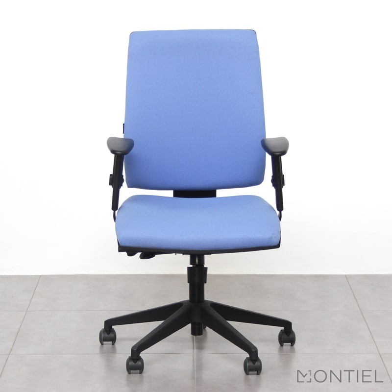 ▷ Silla Ergonómica Tapizada en Azul MM507 - Oficinas Montiel