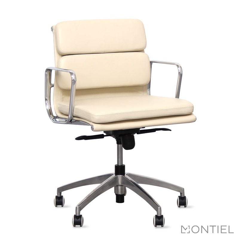 ▷ Silla Giratoria de Símil Piel Beige XD - Oficinas Montiel