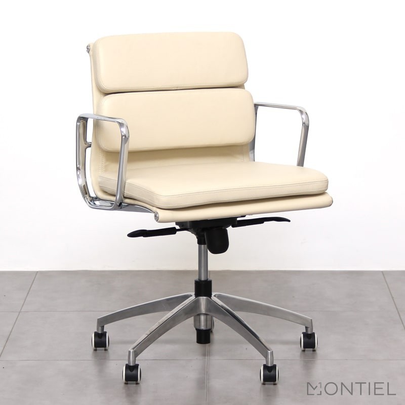 ▷ Silla Giratoria de Símil Piel Beige XD - Oficinas Montiel