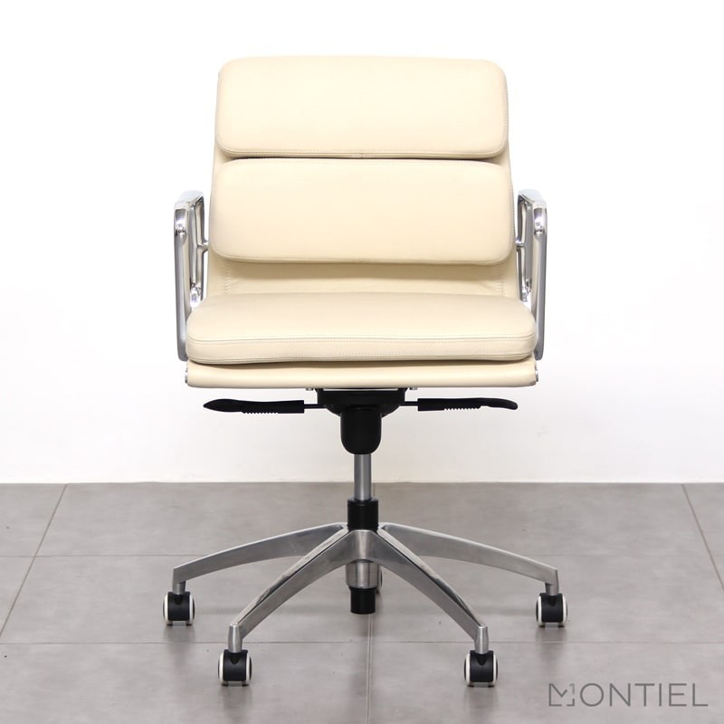 ▷ Silla Giratoria de Símil Piel Beige XD - Oficinas Montiel