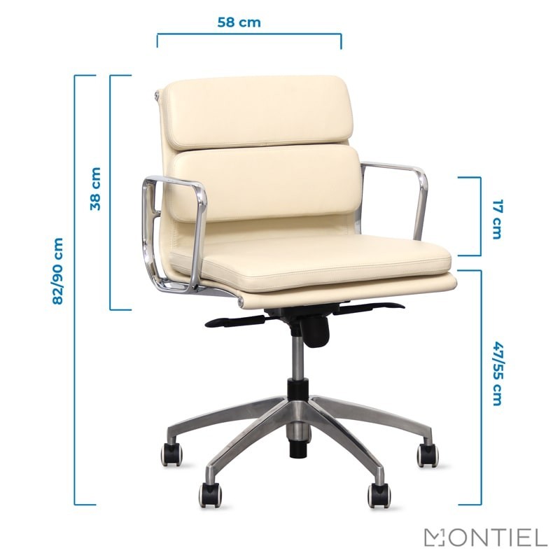 ▷ Silla Giratoria de Símil Piel Beige XD - Oficinas Montiel