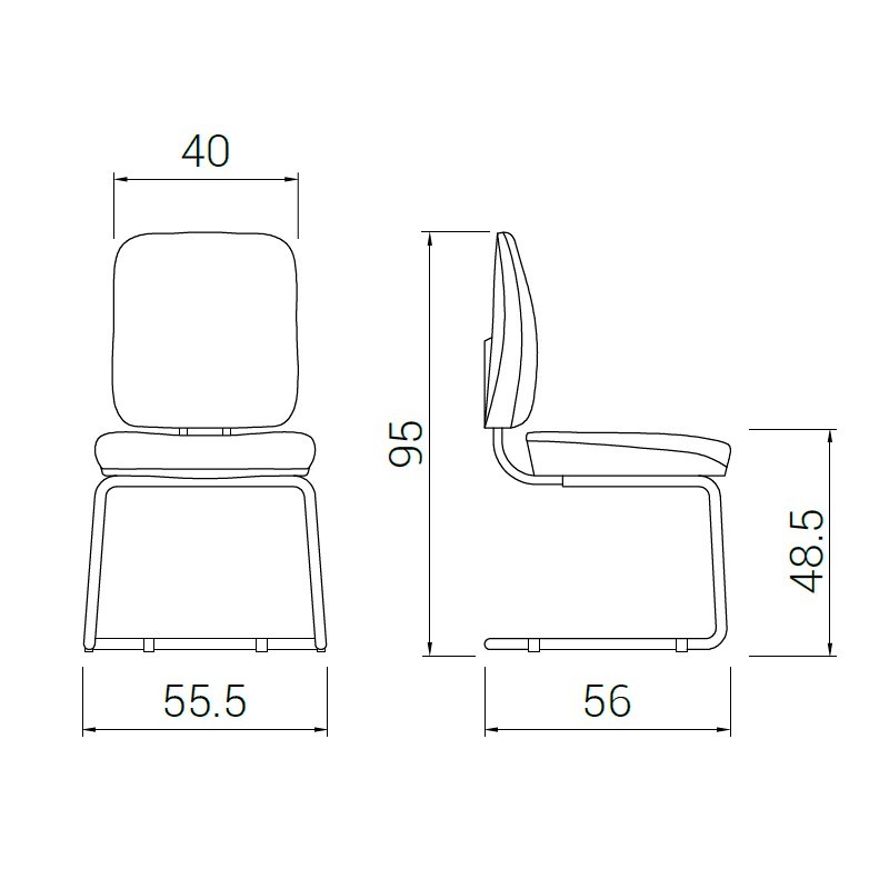 Silla Visitantes SIGNO+ Base patín de DILEOFFICE
