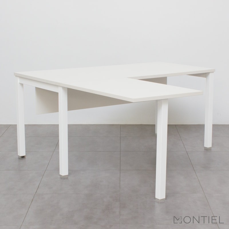 Mesa de Dirección Blanca con Ala y faldón de melamina NEW