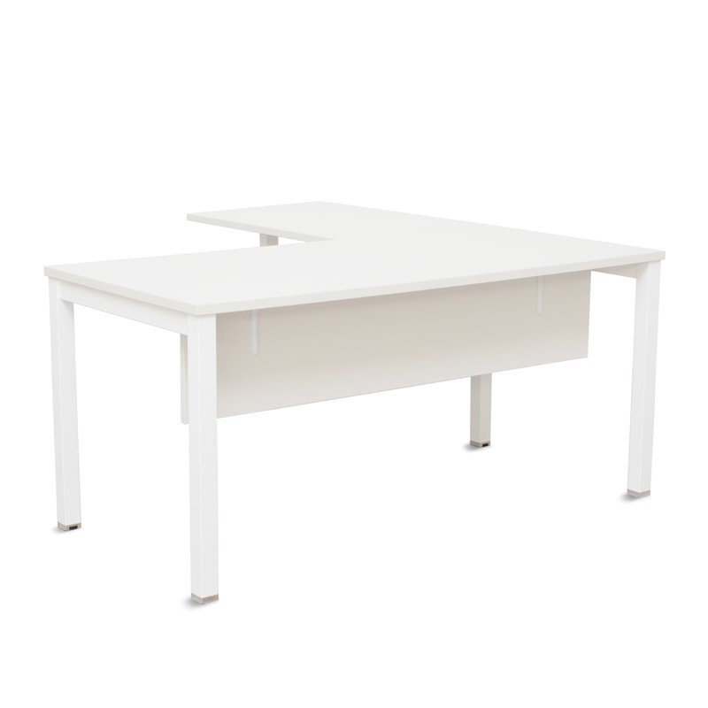 Escritorio en L Blanco con faldón de Melamina Serie NEW
