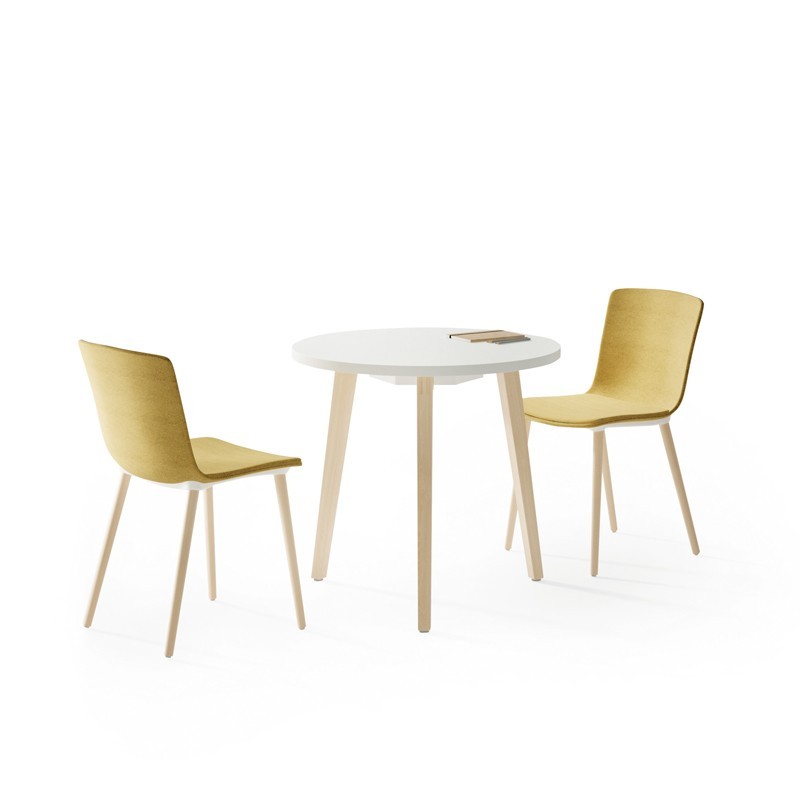 ▷ Mesa Redonda Blanca Timber de Forma 5 - Montiel