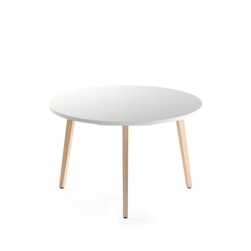 ▷ Mesa Redonda Blanca Timber de Forma 5 - Montiel