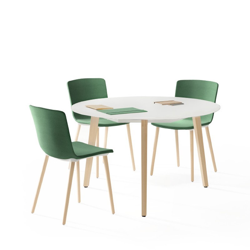 ▷ Mesa Redonda Blanca Timber de Forma 5 - Montiel