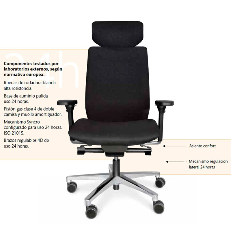 ▷ Silla Ergonómica Vela 24 horas de Luyando - Oficinas Montiel