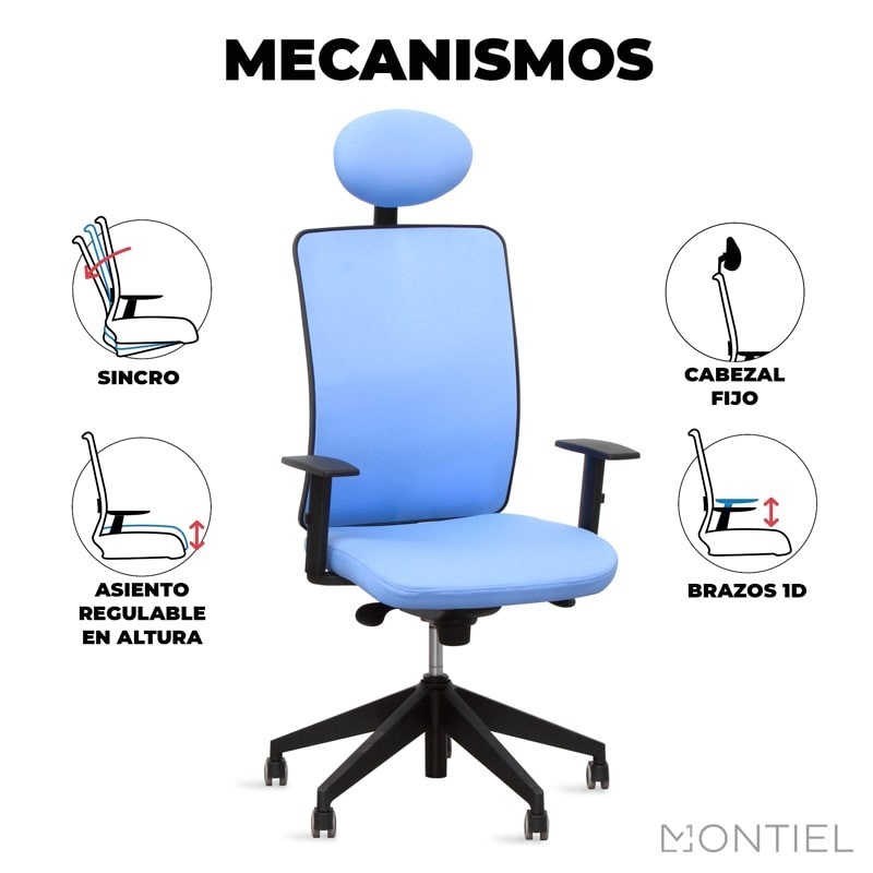 Silla Ergonómica Louise Tapizada de Kunna - Oficinas Montiel