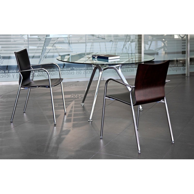 ▷ Silla Confidente de Madera y Piel Íkara de ACTIU - Montiel