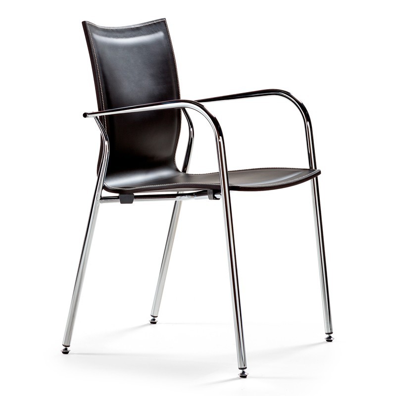 ▷ Silla Confidente de Madera y Piel Íkara de ACTIU - Montiel