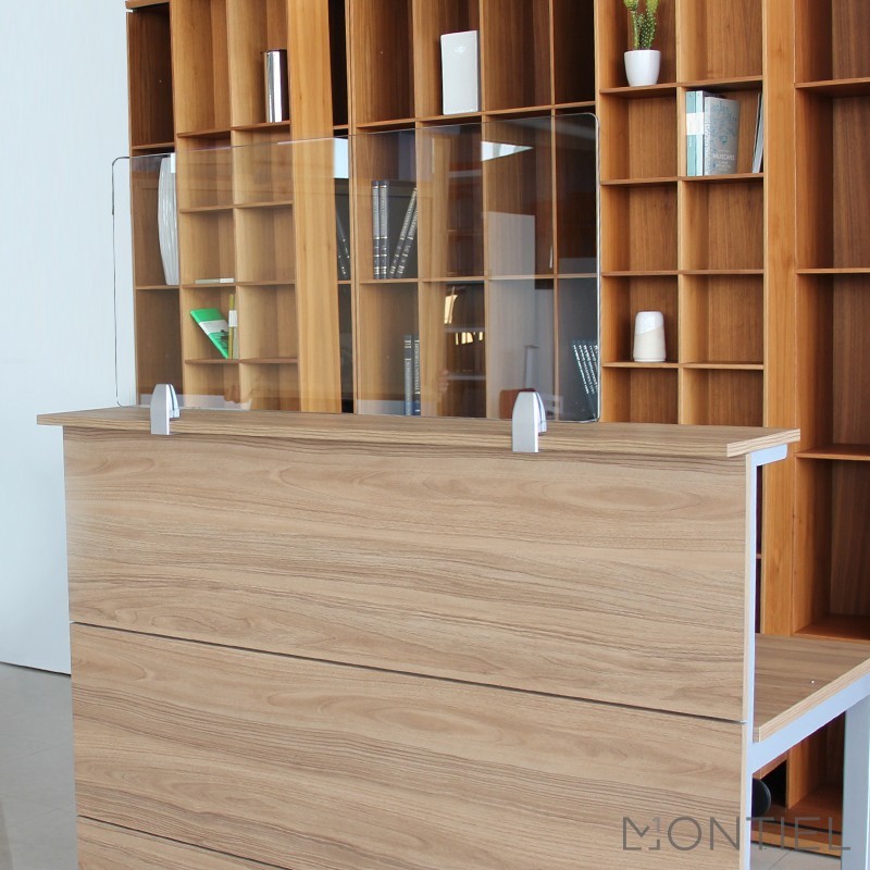 ▷ Mampara de Cristal con Pinzas - Oficinas Montiel