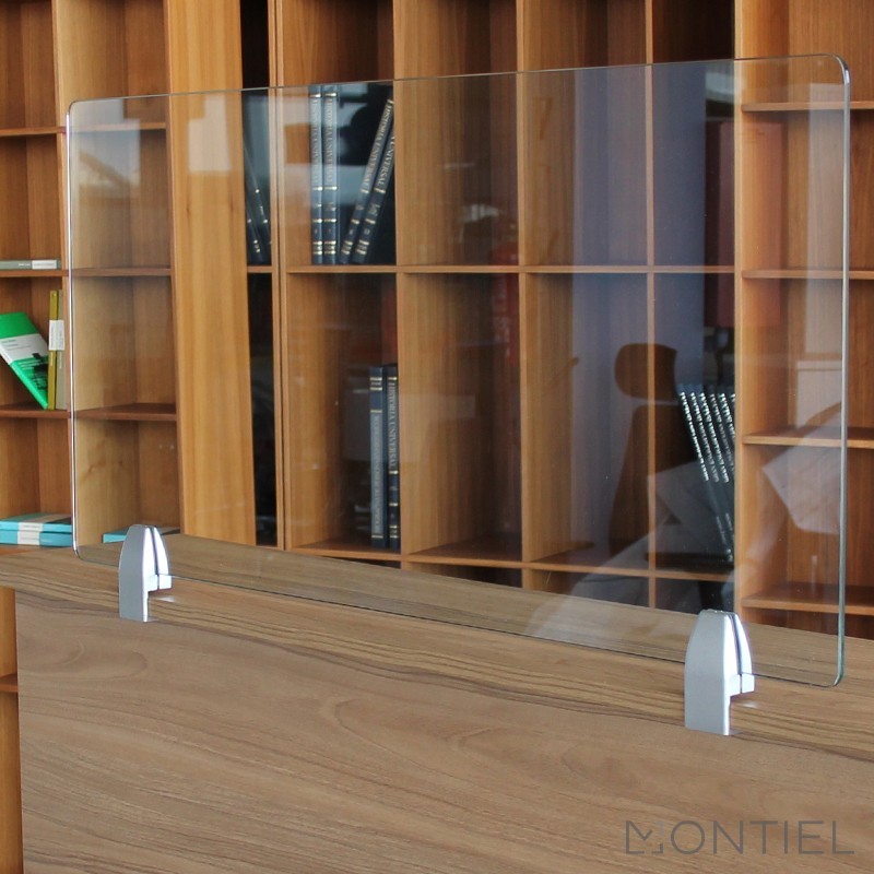 ▷ Mampara de Cristal con Pinzas - Oficinas Montiel