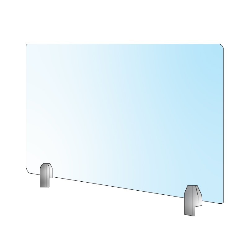 ▷ Mampara de Cristal con Pinzas - Oficinas Montiel