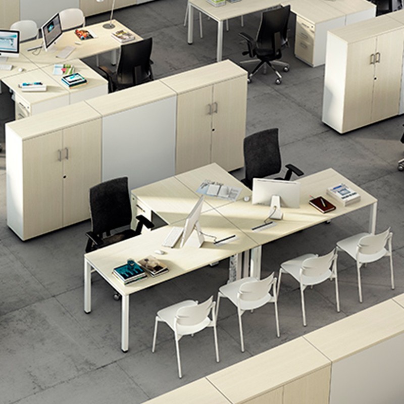 ▷ Mesa de Despacho con Ala Teseo de Ismobel - Oficinas Montiel