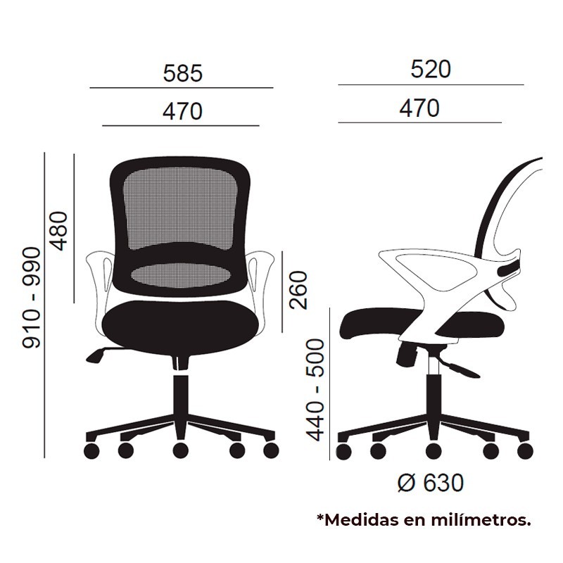 Silla Giratoria Lisboa para Ordenador de Euromof - Montiel