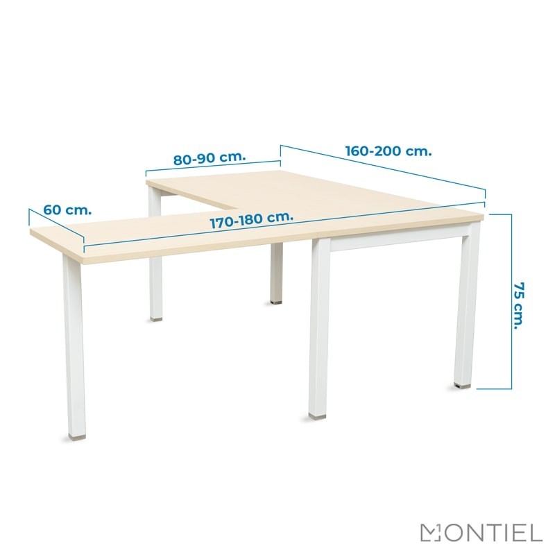 ▷ Mesa con Ala Erable Musset Basic de Kunna - Oficinas Montiel