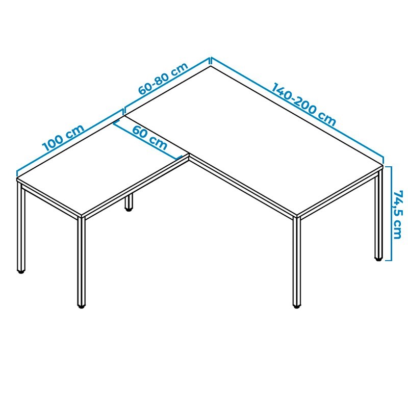 ▷ Mesa Escritorio de Esquina Line de Kesta - Oficinas Montiel