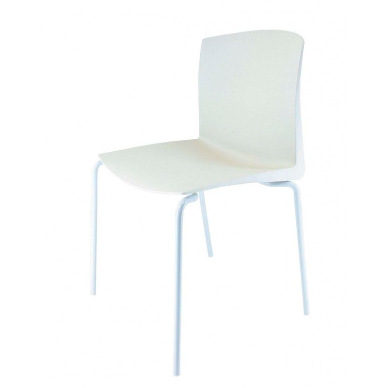 Silla Confidente Blanca Sin Brazos Lira de Kunna - Montiel