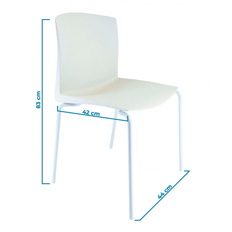 Silla Confidente Blanca Sin Brazos Lira de Kunna - Montiel