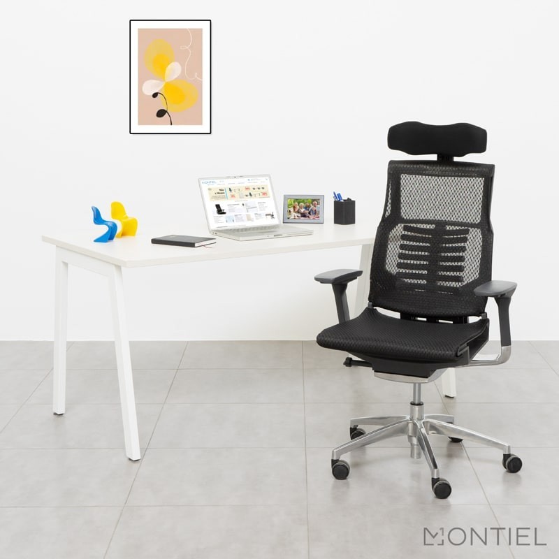 ▷ Silla Ergonómica de Malla Negra Pofit de Herpesa - Montiel